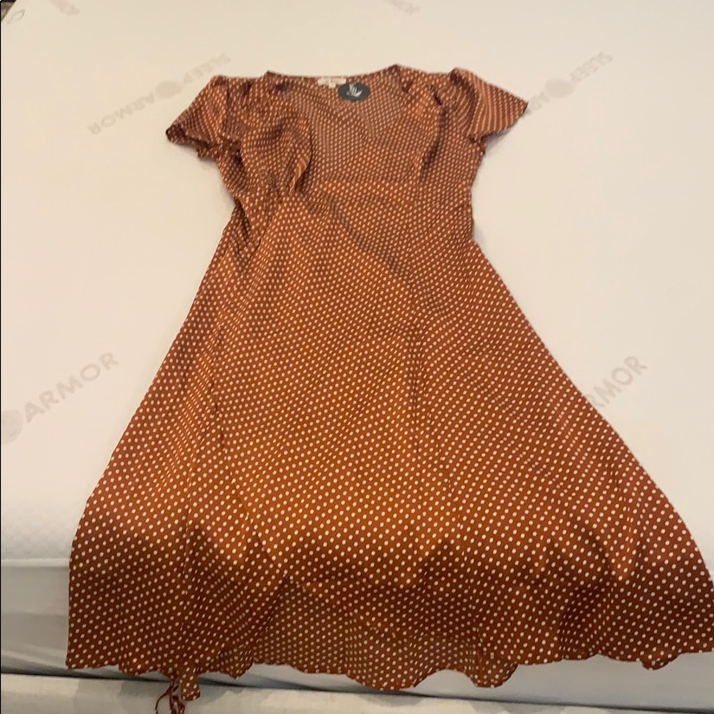 Silk polka dot wrap dress